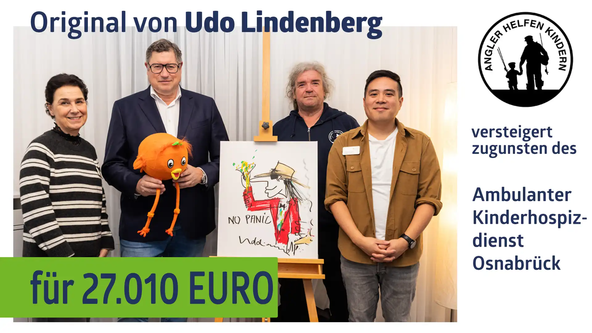 Udo Lindenberg Gemälde versteigert durch Angler helfen Kindern